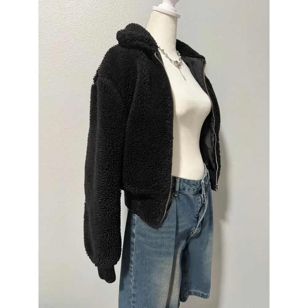 Nasty Gal Fleece Bomber Jacket - Picture 3 of 6